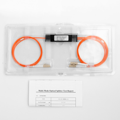 Divisor de Fibra Óptica Relação de Acoplamento LC/UPC 1x2 FBT Acoplador 1*2 FBT Multimodo 850/1310nm 50/125 MM 50/50