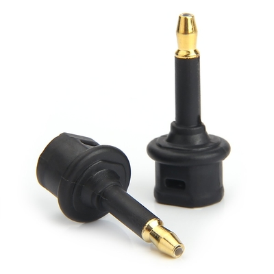 Tomada de fábrica Toslink adaptador de áudio de fibra óptica 3,5 mini porta de extensão quadrada para conversão de fibra óptica