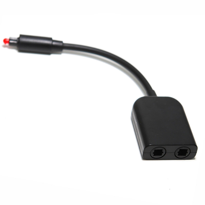 Digital Toslink Fibra Óptica Splitter 1 em 2 Saída Cabo Adaptador de Áudio Aprimoramento de Sinal