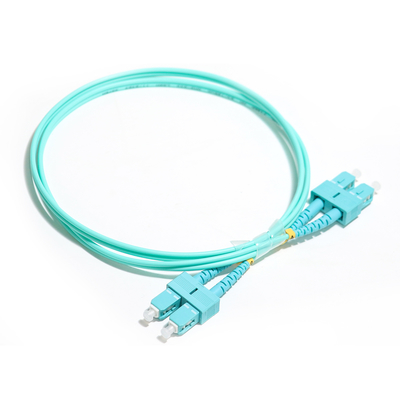 Revestimento multimodo frente e verso 3.0mm OM3 do cabo de remendo SU-UPC da fibra de Wathet Ject 50/125um LSZH