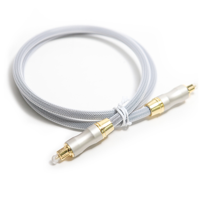 Caixa audio do orador do cabo ótico OD5.0 Knited Grey Rope Gold Plug Frosted Shell For CD/DVD de Toslink Digital