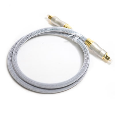 Caixa audio do orador do cabo ótico OD5.0 Knited Grey Rope Gold Plug Frosted Shell For CD/DVD de Toslink Digital
