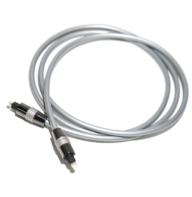 A corda OD5.0 de prata de fibra ótica do cabo de Toslink chapeou a tinta de alumínio Shell For Amplifier Soundbar preta 1.5M 3M 5M