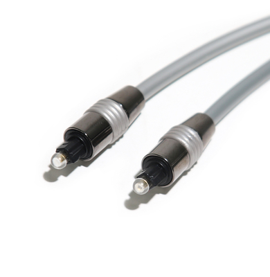 A corda OD5.0 de prata de fibra ótica do cabo de Toslink chapeou a tinta de alumínio Shell For Amplifier Soundbar preta 1.5M 3M 5M