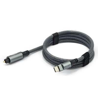 Cabo de áudio óptico TOSLINK com conector masculino tipo-C para barra de som e alto-falante