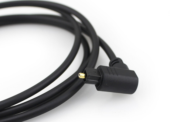 O ouro chapeou 4.0mm cabo ótico de 90 graus, cabo de fibra ótica audio de Toslink