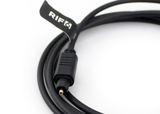 O ouro chapeou 4.0mm cabo ótico de 90 graus, cabo de fibra ótica audio de Toslink