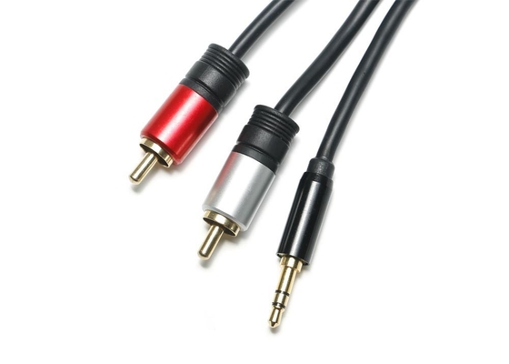 Metal Shell 3,5 milímetros Jack To Optical Cable, 2 em 1 cabo ótico do fones de ouvido