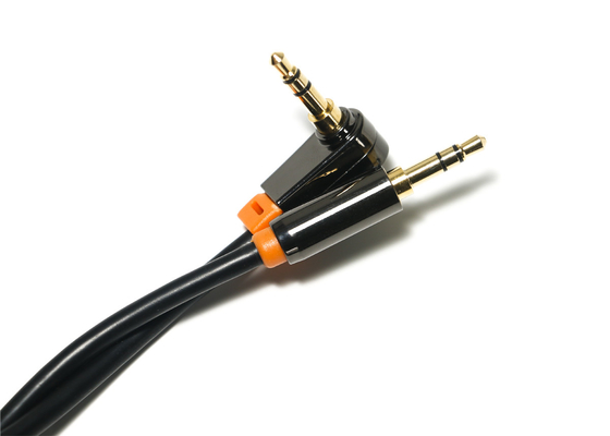 Preto 0,92 medidores de cabo audio ótico de Digitas, cabo do orador do carro do PVC do metal de 3.5mm