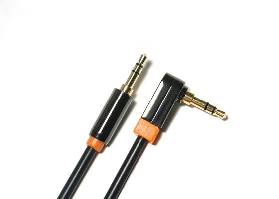 Preto 0,92 medidores de cabo audio ótico de Digitas, cabo do orador do carro do PVC do metal de 3.5mm