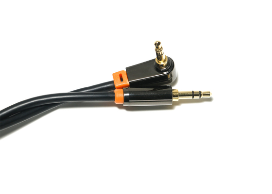 Preto 0,92 medidores de cabo audio ótico de Digitas, cabo do orador do carro do PVC do metal de 3.5mm