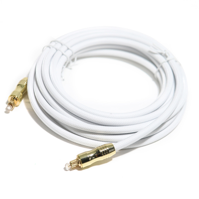 Cabo de fibra óptica de áudio digital toslink od5.0 malha banhado a ouro concha 1.2 m para audiófilo ao ar livre speake