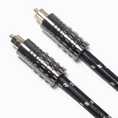 Cabo de áudio óptico digital Toslink OD5.0 Corda de malha revestida com revestimento texturizado preto para amplificador Soundbar 1,5M 3M 5M