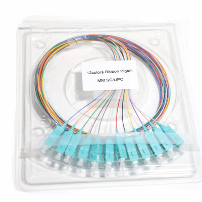 Fibra Óptica Patch Cord Blue SC&UPC 12 Core Ribbon Pigtail Blue Port 09mm Gigabit Ethernet Velocidades 1,5M 2M 3M