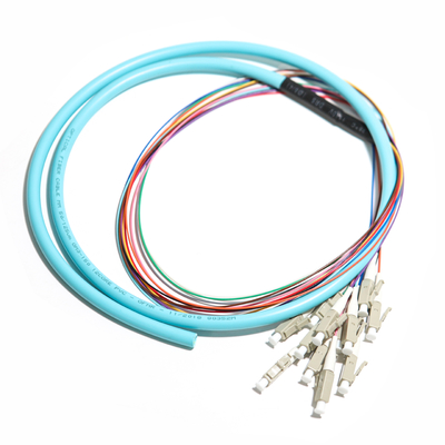 Fibra Óptica LSZH Patch Cord Azul FC UPC 12 Núcleo Fan Out Cabo Cinza Porta