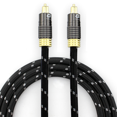 1.2M Cable Toslink de Áudio Revestido em Ouro para Subwoofer de Alto-Fluxo Audiófilo com Concha Texturizada e Conector Homem para Homem