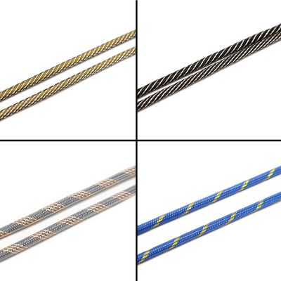 Corda de cabo óptico de saída de fábrica, PVC de cor e padrão alternativos, corda de bainha LSZH tecida OD2.2/4.0/5.0/6.0