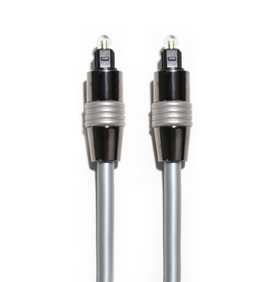A corda OD5.0 de prata de fibra ótica do cabo de Toslink chapeou a tinta de alumínio Shell For Amplifier Soundbar preta 1.5M 3M 5M