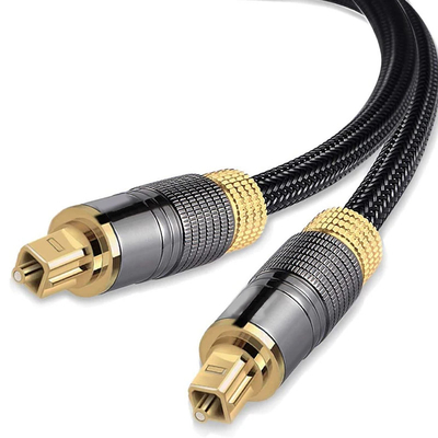 24K Revestido de Ouro Toslink Cable 1m 2m 3m 5m 7.5m 10m Digital Audio Fiber Optical Cable Toslink macho para macho cabo óptico