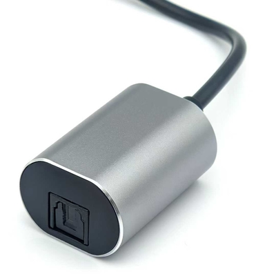 Conector masculino USB-C preto TOSLINK cabo de áudio óptico para transmissão de som pronto para alto-falante